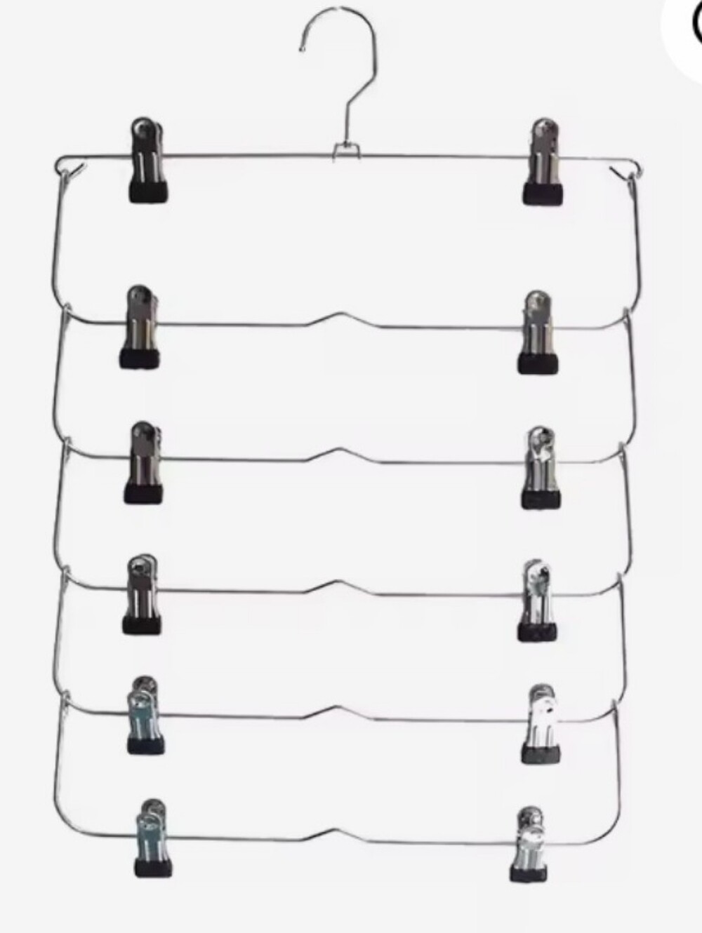 Bundle Of Multi-Tier Metal Clip Hanger for Pants & Skirts - Silver